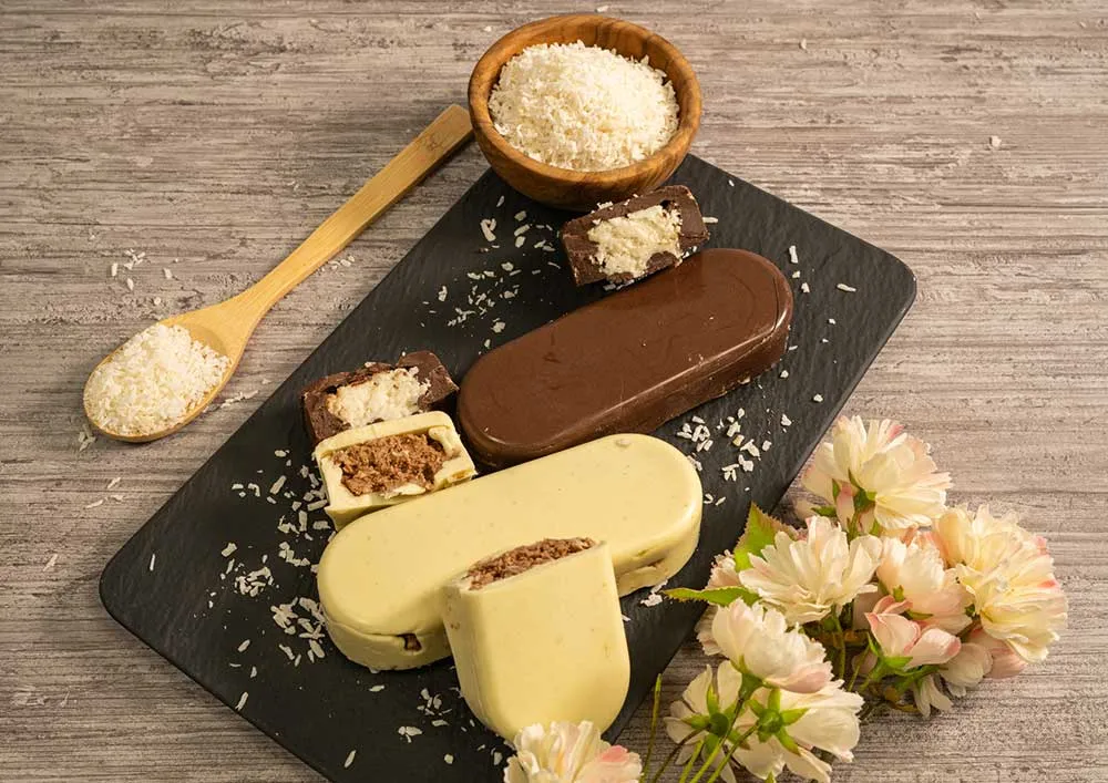 Rezept Kokos-Fluff Schokoriegel low-carb keto glutenfrei