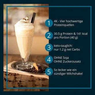 Protein KAFFEE MILCHSHAKE Mehrkomponenten Proteinshake Keto Proteinkaffee - Vorteile