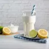 Protein ZITRUS-QUARK MILCHSHAKE Proteinshake Ketoshake Proteinpulver Lemoncurd - fertiges Getränk