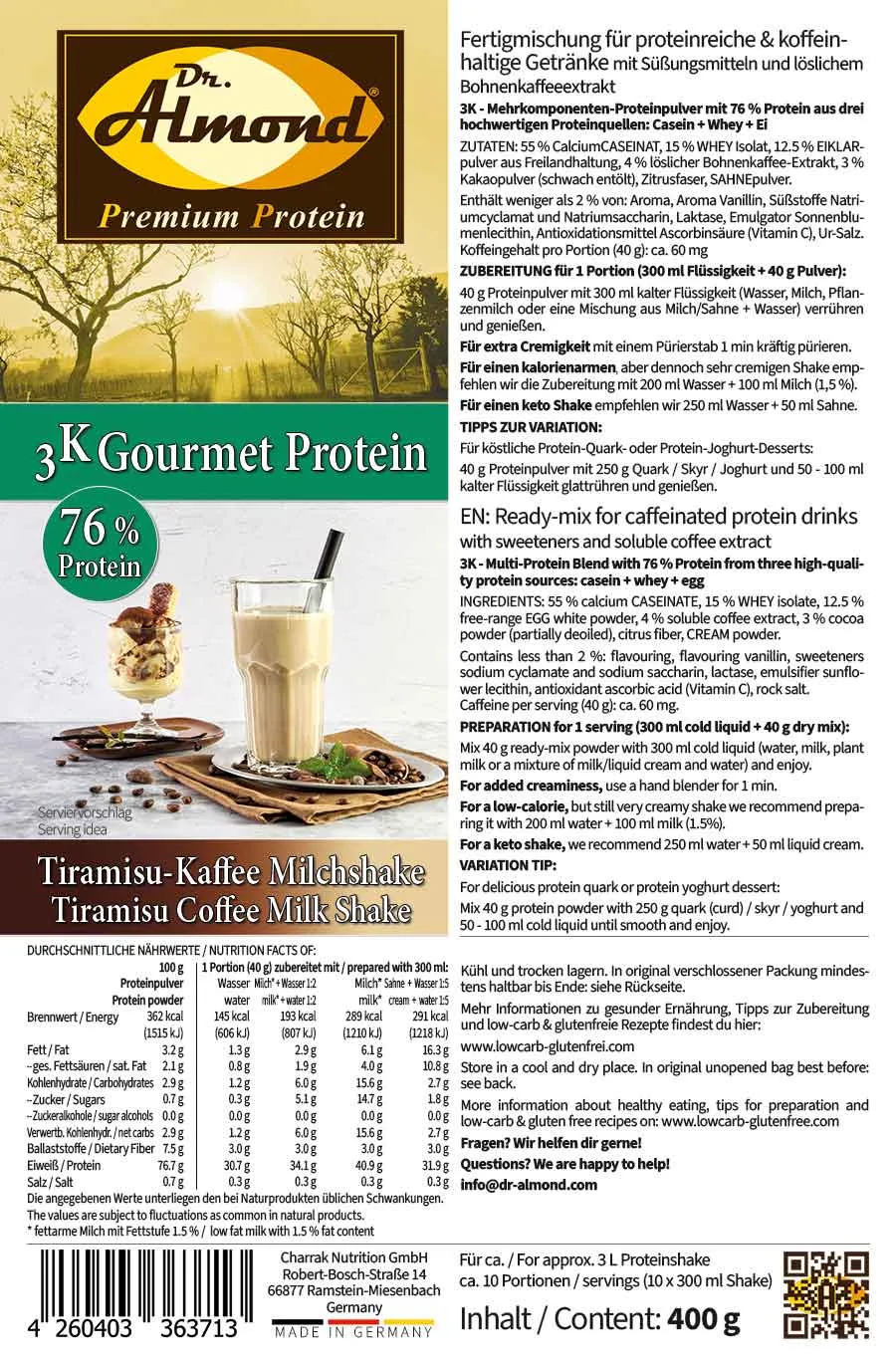 3K-Gourmet-Protein-TIRAMISU-KAFFEE-MILCHSHAKE_keto-Proteinkaffee_Etikett