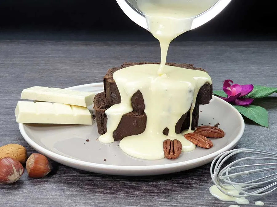 Schokoladenzauber WEISSE SAHNE – low-carb & keto Weisse Schokolade ohne Zuckerzusatz in Pulverform